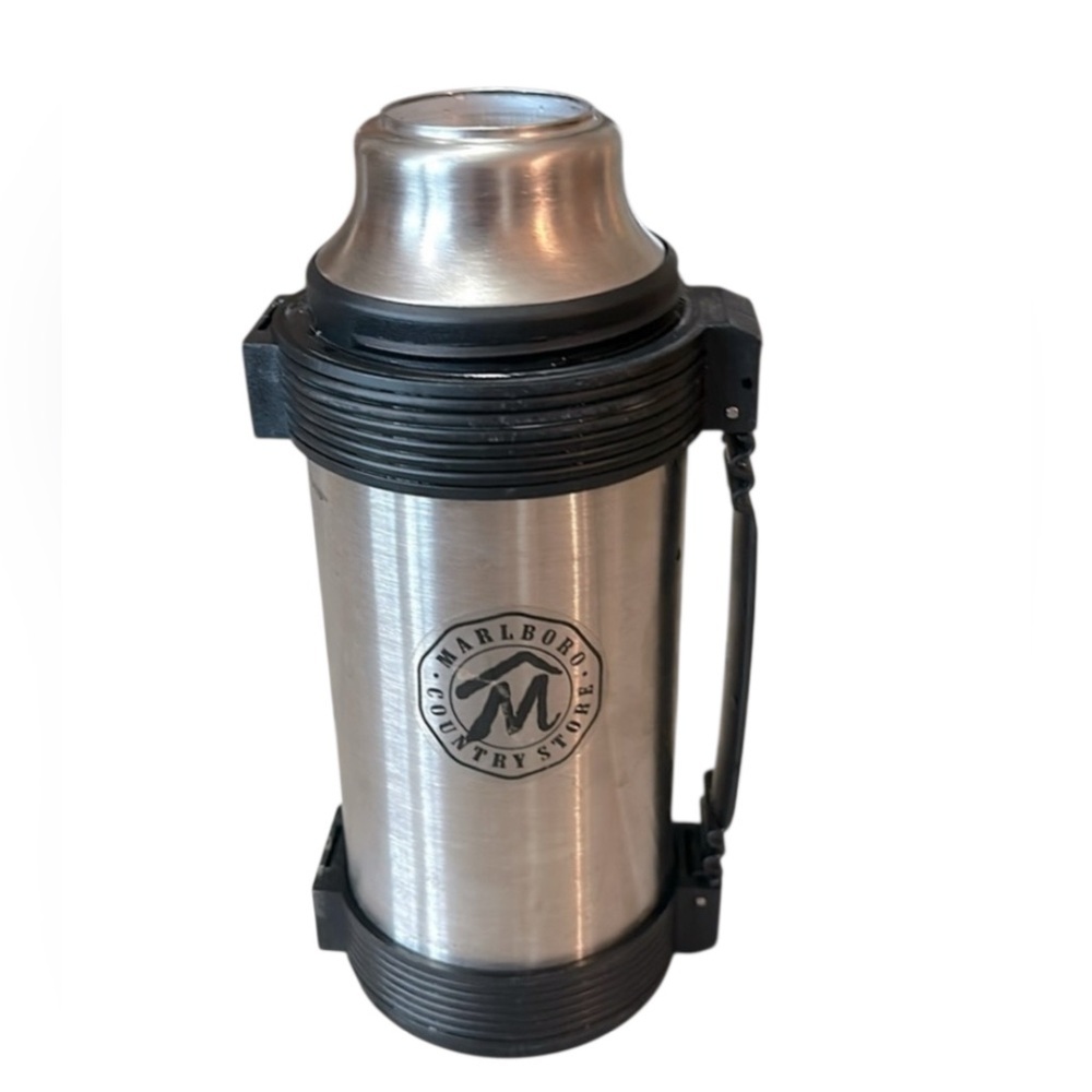 Marlboro Country Store Hot & Cold THERMOS 1.1 Qt Stainless-Steel Vacuum Bottle